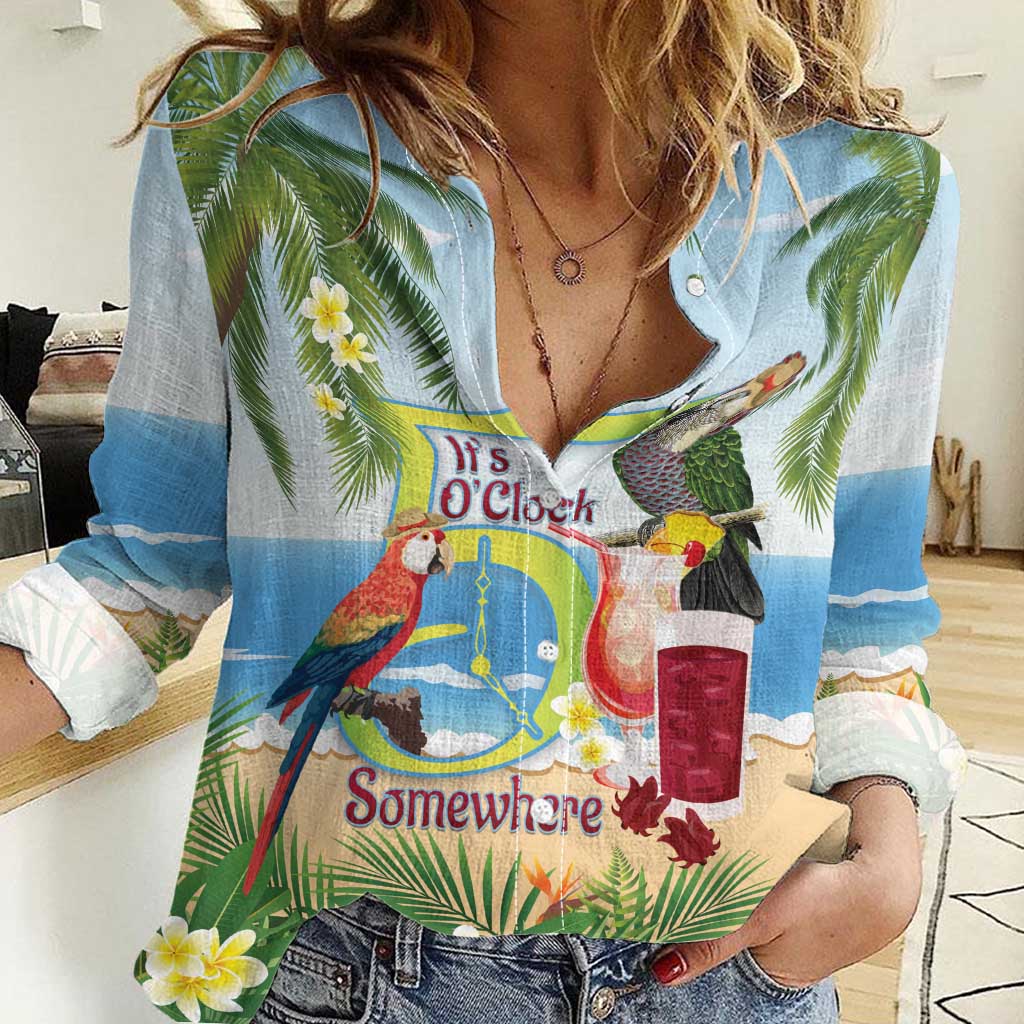 Guyana Christmas Women Casual Shirt Macaw Red-fan Parrot Tropical Vibes - Wonder Print Shop