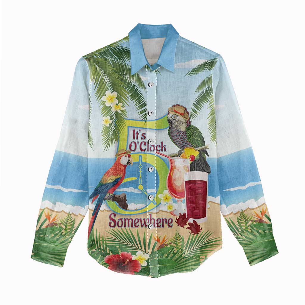 Guyana Christmas Women Casual Shirt Macaw Red-fan Parrot Tropical Vibes - Wonder Print Shop