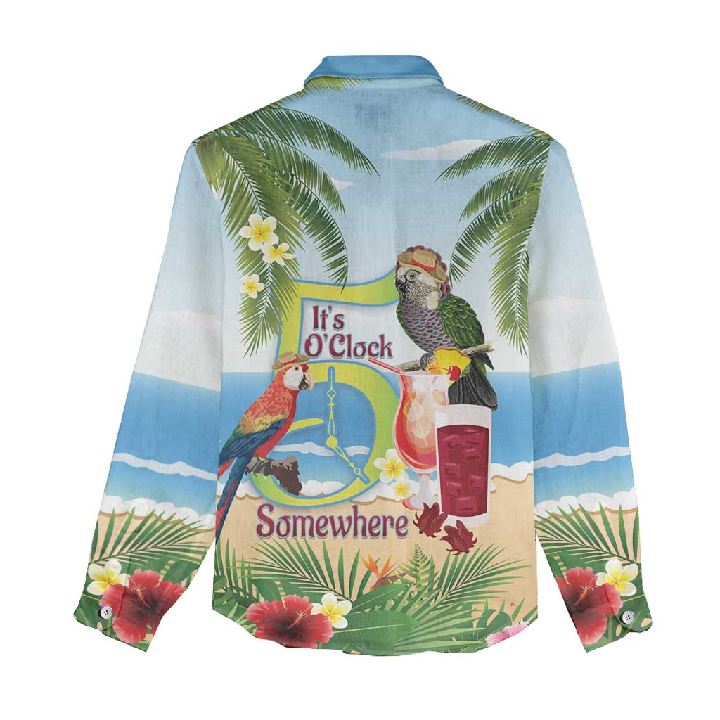 Guyana Christmas Women Casual Shirt Macaw Red-fan Parrot Tropical Vibes - Wonder Print Shop