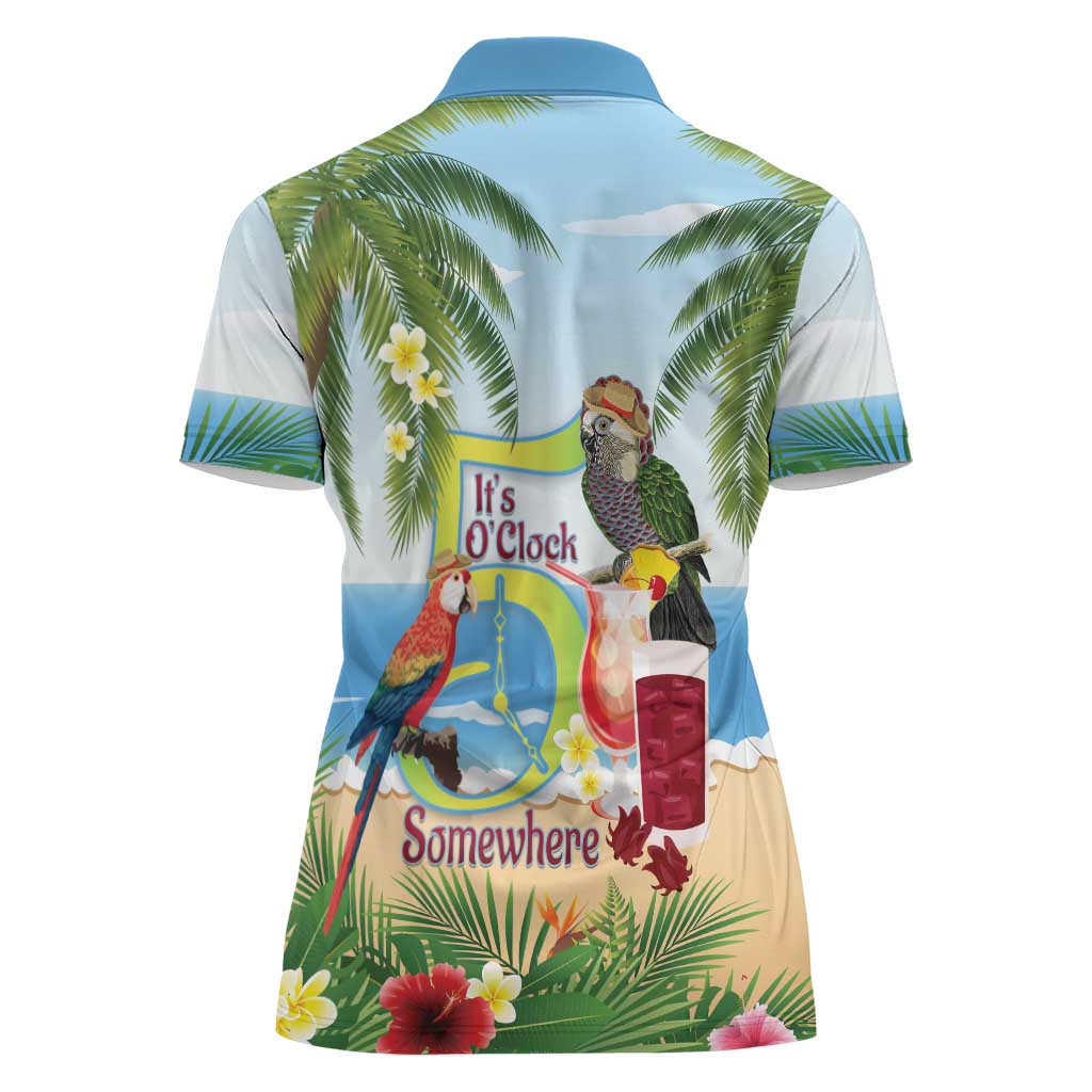 Guyana Christmas Women Polo Shirt Macaw Red-fan Parrot Tropical Vibes - Wonder Print Shop