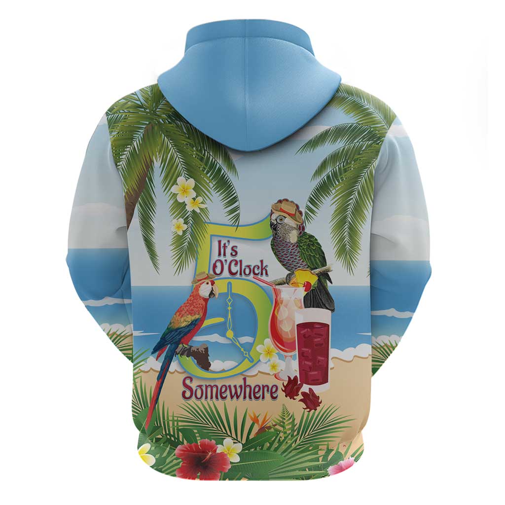 Guyana Christmas Zip Hoodie Macaw Red-fan Parrot Tropical Vibes - Wonder Print Shop