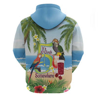 Guyana Christmas Zip Hoodie Macaw Red-fan Parrot Tropical Vibes - Wonder Print Shop