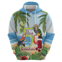 Guyana Christmas Zip Hoodie Macaw Red-fan Parrot Tropical Vibes - Wonder Print Shop