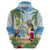 Guyana Christmas Zip Hoodie Macaw Red-fan Parrot Tropical Vibes - Wonder Print Shop
