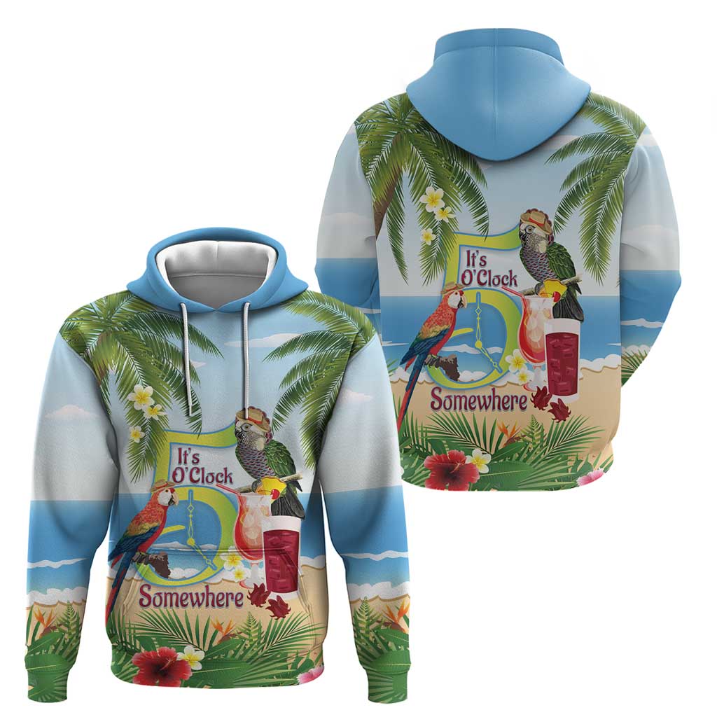 Guyana Christmas Zip Hoodie Macaw Red-fan Parrot Tropical Vibes - Wonder Print Shop