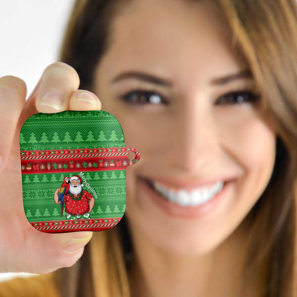 Guyana Christmas AirPods Case Santa With Macaw Parrot Merry Xmas - Wonder Print Shop