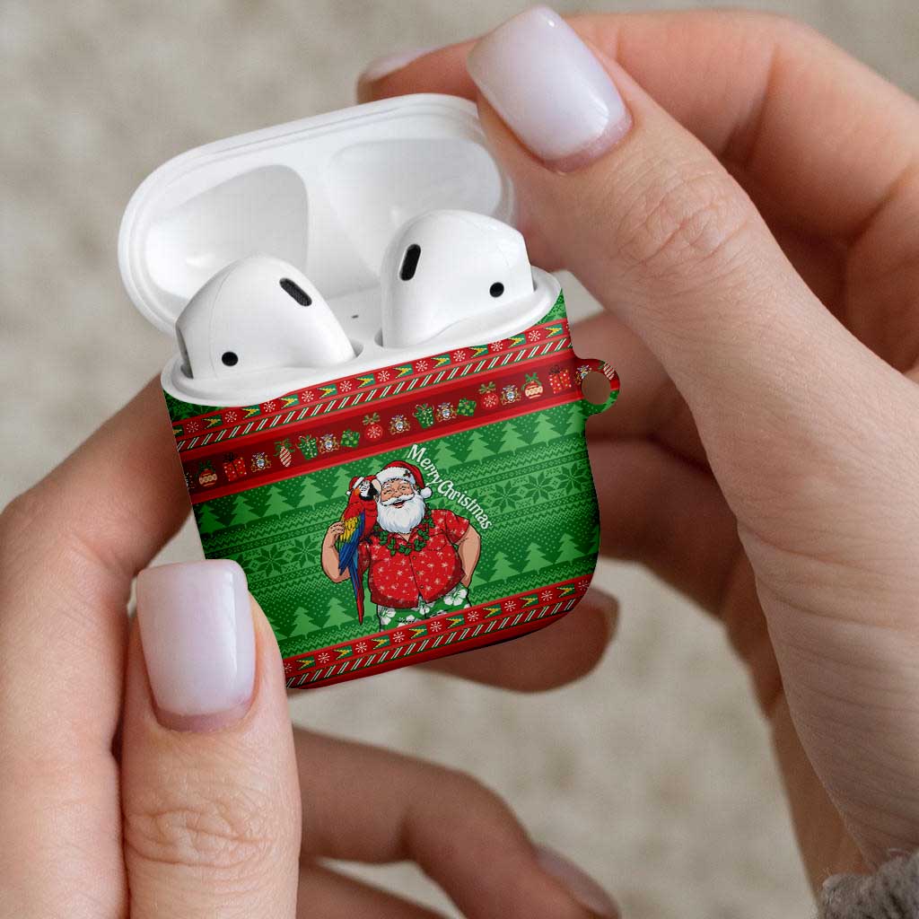 Guyana Christmas AirPods Case Santa With Macaw Parrot Merry Xmas - Wonder Print Shop