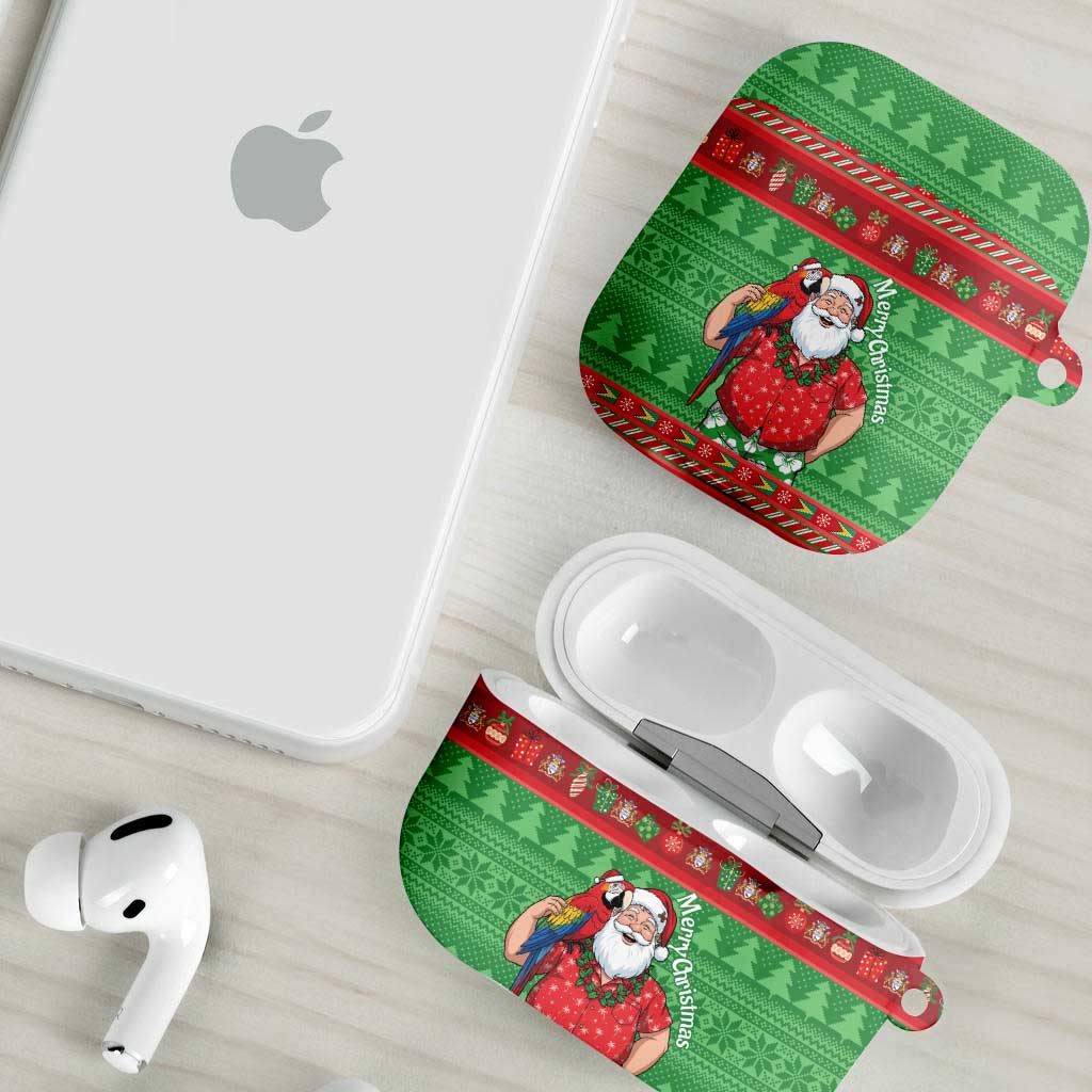 Guyana Christmas AirPods Case Santa With Macaw Parrot Merry Xmas - Wonder Print Shop