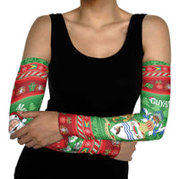 Guyana Christmas Arm Sleeves Santa With Macaw Parrot Merry Xmas - Wonder Print Shop