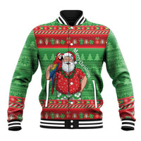 Guyana Christmas Baseball Jacket Santa With Macaw Parrot Merry Xmas - Wonder Print Shop