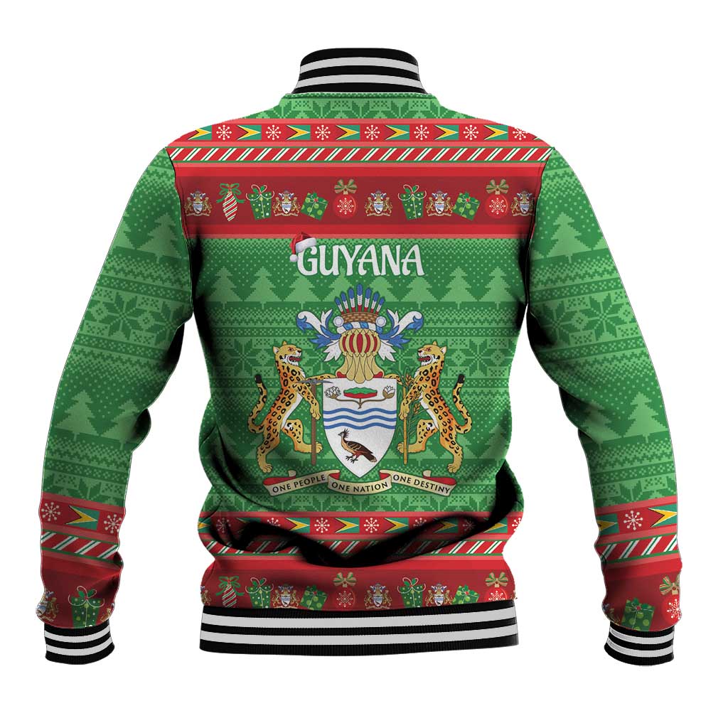 Guyana Christmas Baseball Jacket Santa With Macaw Parrot Merry Xmas - Wonder Print Shop
