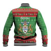 Guyana Christmas Baseball Jacket Santa With Macaw Parrot Merry Xmas - Wonder Print Shop