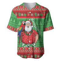 Guyana Christmas Baseball Jersey Santa With Macaw Parrot Merry Xmas - Wonder Print Shop