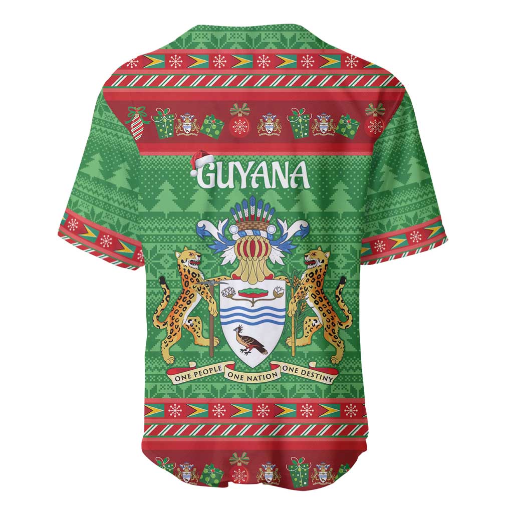 Guyana Christmas Baseball Jersey Santa With Macaw Parrot Merry Xmas - Wonder Print Shop