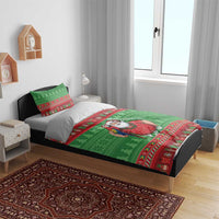 Guyana Christmas Bedding Set Santa With Macaw Parrot Merry Xmas - Wonder Print Shop