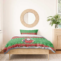 Guyana Christmas Bedding Set Santa With Macaw Parrot Merry Xmas - Wonder Print Shop