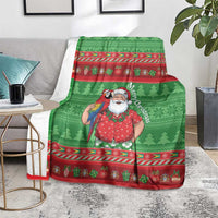 Guyana Christmas Blanket Santa With Macaw Parrot Merry Xmas - Wonder Print Shop