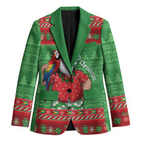 Guyana Christmas Blazer Santa With Macaw Parrot Merry Xmas - Wonder Print Shop