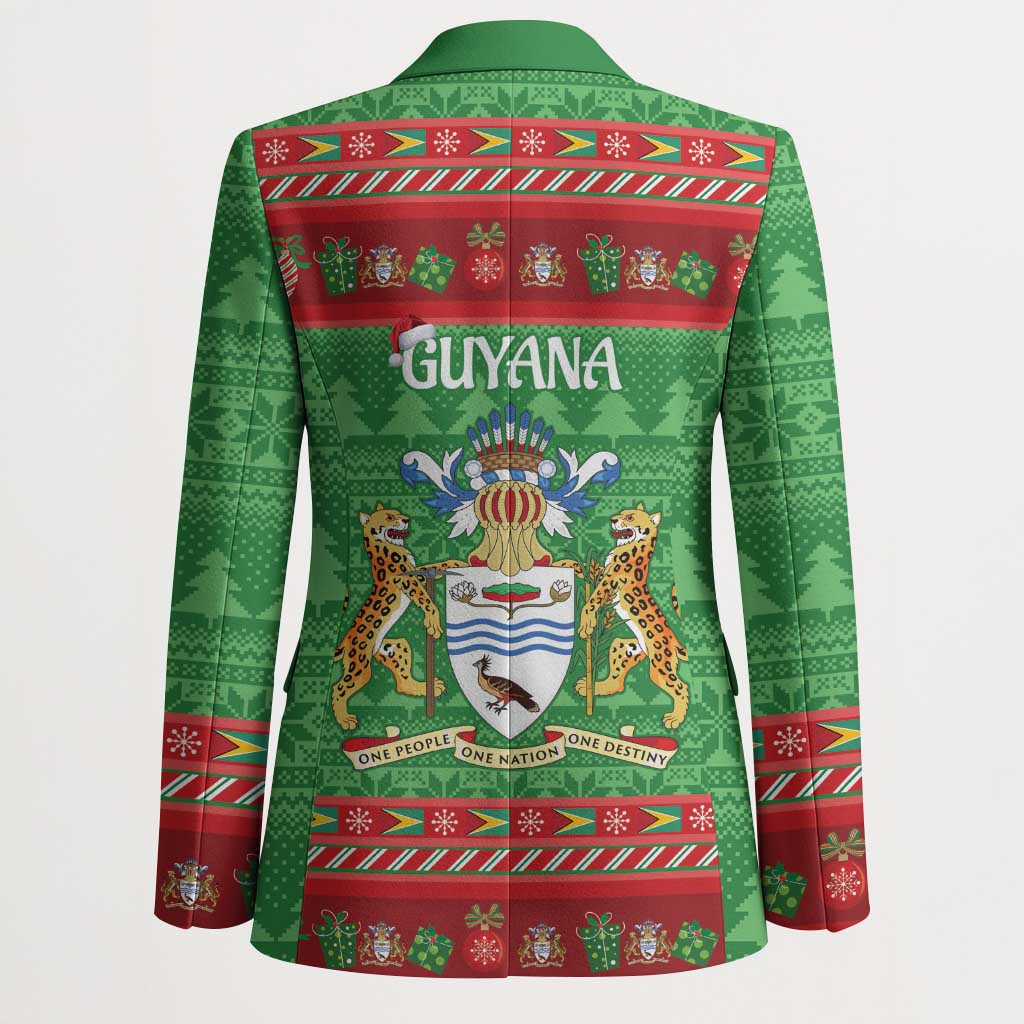 Guyana Christmas Blazer Santa With Macaw Parrot Merry Xmas - Wonder Print Shop