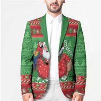 Guyana Christmas Blazer Santa With Macaw Parrot Merry Xmas - Wonder Print Shop