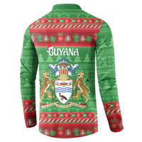 Guyana Christmas Button Sweatshirt Santa With Macaw Parrot Merry Xmas - Wonder Print Shop