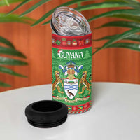 Guyana Christmas 4 in 1 Can Cooler Tumbler Santa With Macaw Parrot Merry Xmas - Wonder Print Shop