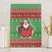 Guyana Christmas Canvas Wall Art Santa With Macaw Parrot Merry Xmas - Wonder Print Shop