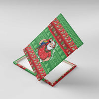Guyana Christmas Canvas Wall Art Santa With Macaw Parrot Merry Xmas - Wonder Print Shop
