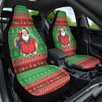Guyana Christmas Car Seat Cover Santa With Macaw Parrot Merry Xmas - Wonder Print Shop