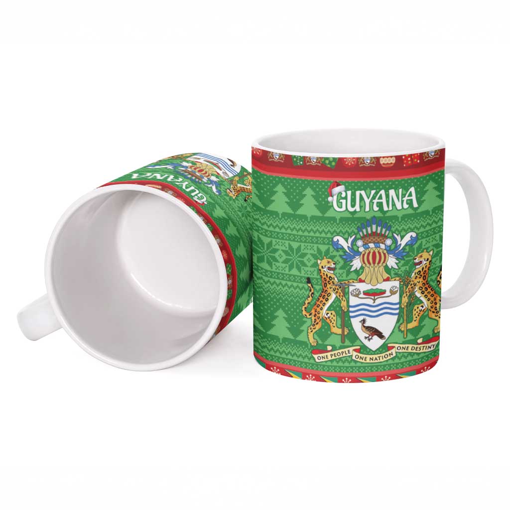 Guyana Christmas Ceramic Mug Santa With Macaw Parrot Merry Xmas - Wonder Print Shop