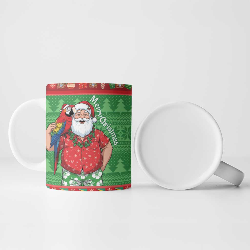 Guyana Christmas Ceramic Mug Santa With Macaw Parrot Merry Xmas - Wonder Print Shop
