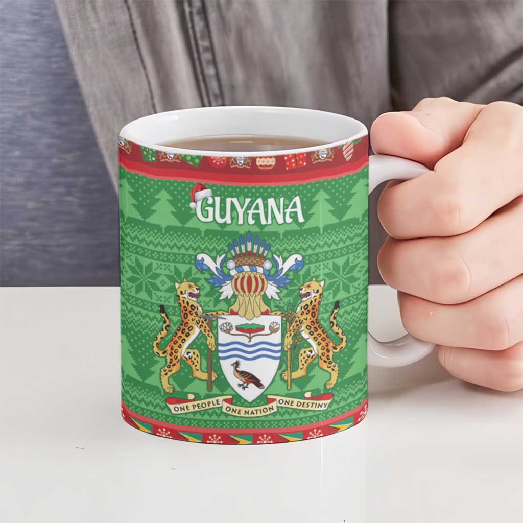 Guyana Christmas Ceramic Mug Santa With Macaw Parrot Merry Xmas - Wonder Print Shop