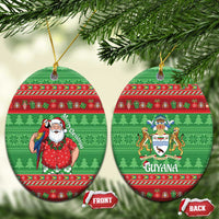 Guyana Christmas Ceramic Ornament Santa With Macaw Parrot Merry Xmas - Wonder Print Shop