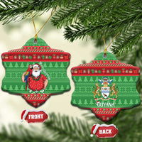 Guyana Christmas Ceramic Ornament Santa With Macaw Parrot Merry Xmas - Wonder Print Shop