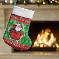 Guyana Christmas Stocking Santa With Macaw Parrot Merry Xmas - Wonder Print Shop