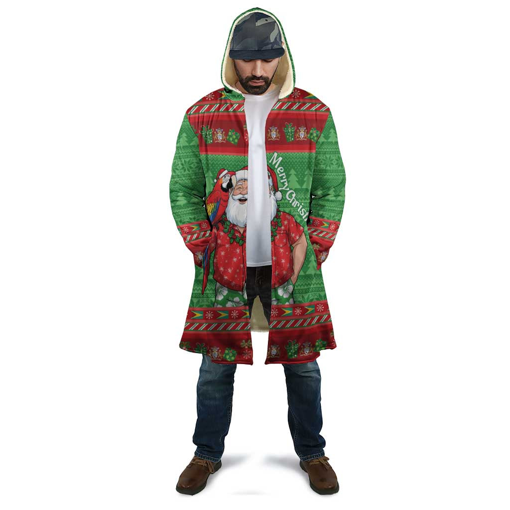 Guyana Christmas Cloak Santa With Macaw Parrot Merry Xmas - Wonder Print Shop