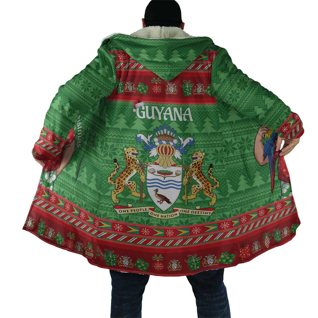 Guyana Christmas Cloak Santa With Macaw Parrot Merry Xmas - Wonder Print Shop