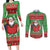 Guyana Christmas Couples Matching Long Sleeve Bodycon Dress and Long Sleeve Button Shirt Santa With Macaw Parrot Merry Xmas - Wonder Print Shop