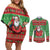 Guyana Christmas Couples Matching Off Shoulder Short Dress and Long Sleeve Button Shirt Santa With Macaw Parrot Merry Xmas - Wonder Print Shop