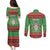 Guyana Christmas Couples Matching Puletasi and Long Sleeve Button Shirt Santa With Macaw Parrot Merry Xmas - Wonder Print Shop