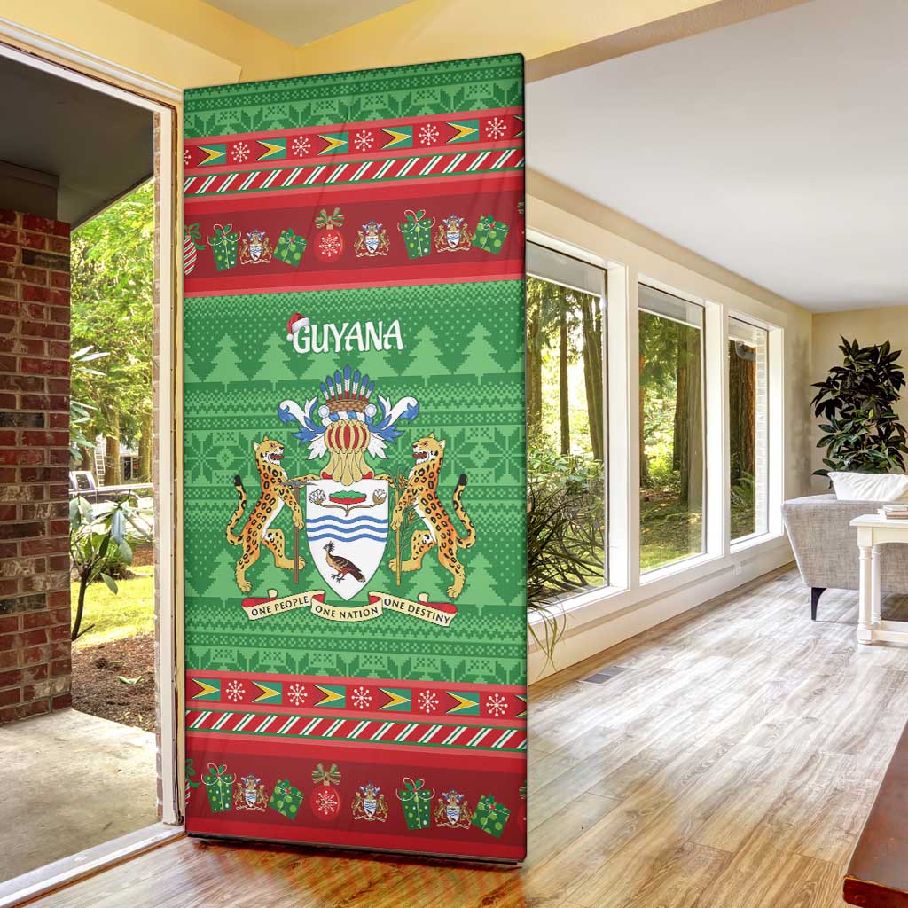 Guyana Christmas Door Cover Santa With Macaw Parrot Merry Xmas - Wonder Print Shop