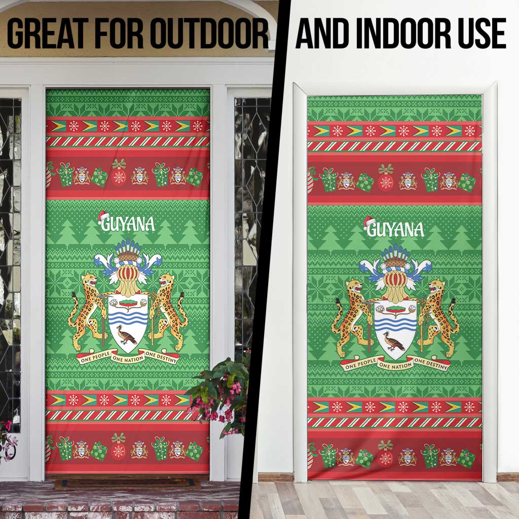 Guyana Christmas Door Cover Santa With Macaw Parrot Merry Xmas - Wonder Print Shop