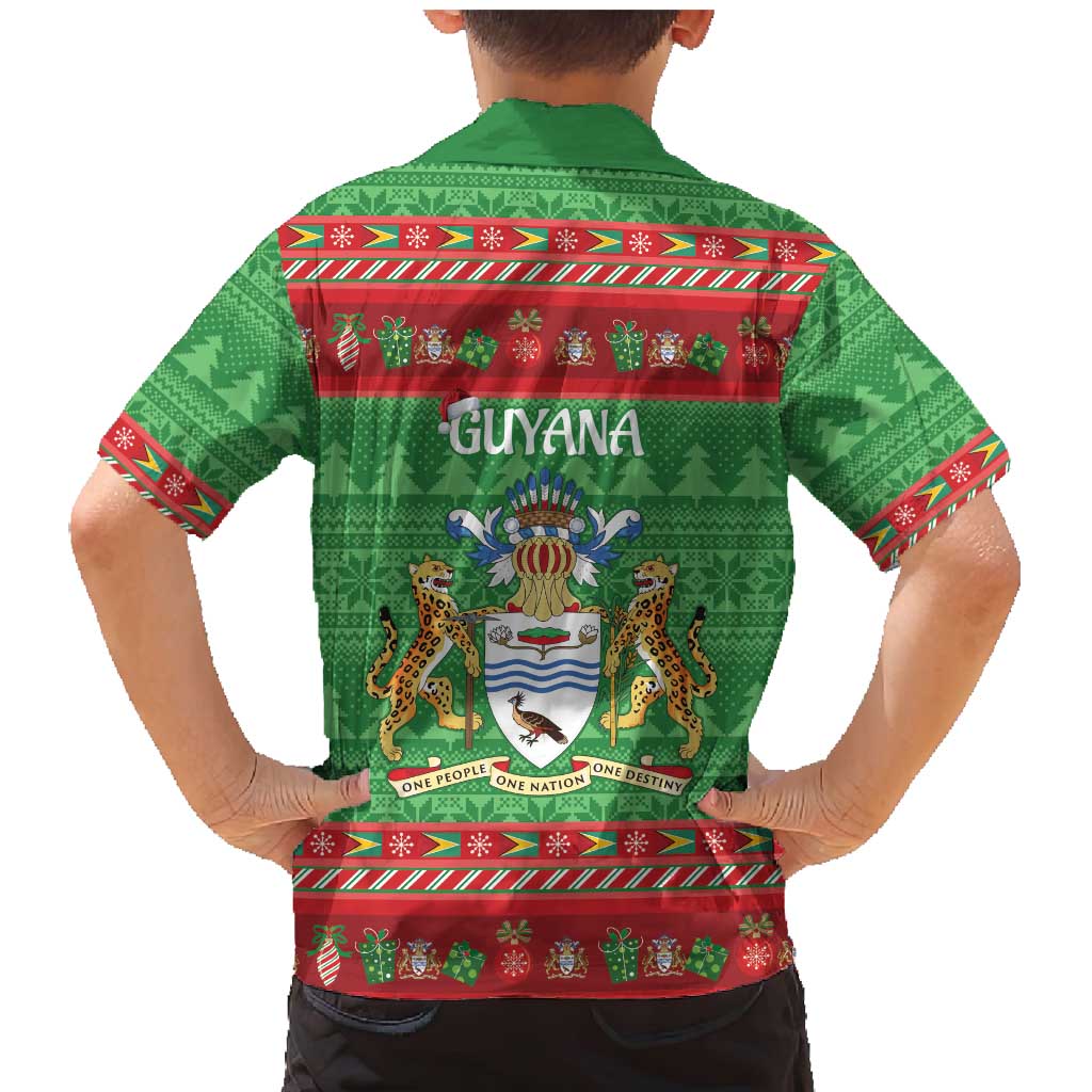 Guyana Christmas Family Matching Mermaid Dress and Hawaiian Shirt Santa With Macaw Parrot Merry Xmas - Wonder Print Shop