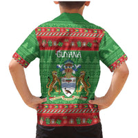 Guyana Christmas Family Matching Mermaid Dress and Hawaiian Shirt Santa With Macaw Parrot Merry Xmas - Wonder Print Shop