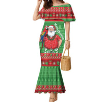 Guyana Christmas Family Matching Mermaid Dress and Hawaiian Shirt Santa With Macaw Parrot Merry Xmas - Wonder Print Shop