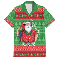 Guyana Christmas Family Matching Off The Shoulder Long Sleeve Dress and Hawaiian Shirt Santa With Macaw Parrot Merry Xmas - Wonder Print Shop
