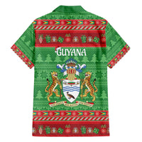 Guyana Christmas Family Matching Off The Shoulder Long Sleeve Dress and Hawaiian Shirt Santa With Macaw Parrot Merry Xmas - Wonder Print Shop