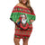 Guyana Christmas Family Matching Off Shoulder Short Dress and Hawaiian Shirt Santa With Macaw Parrot Merry Xmas - Wonder Print Shop