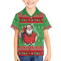 Guyana Christmas Family Matching Summer Maxi Dress and Hawaiian Shirt Santa With Macaw Parrot Merry Xmas - Wonder Print Shop
