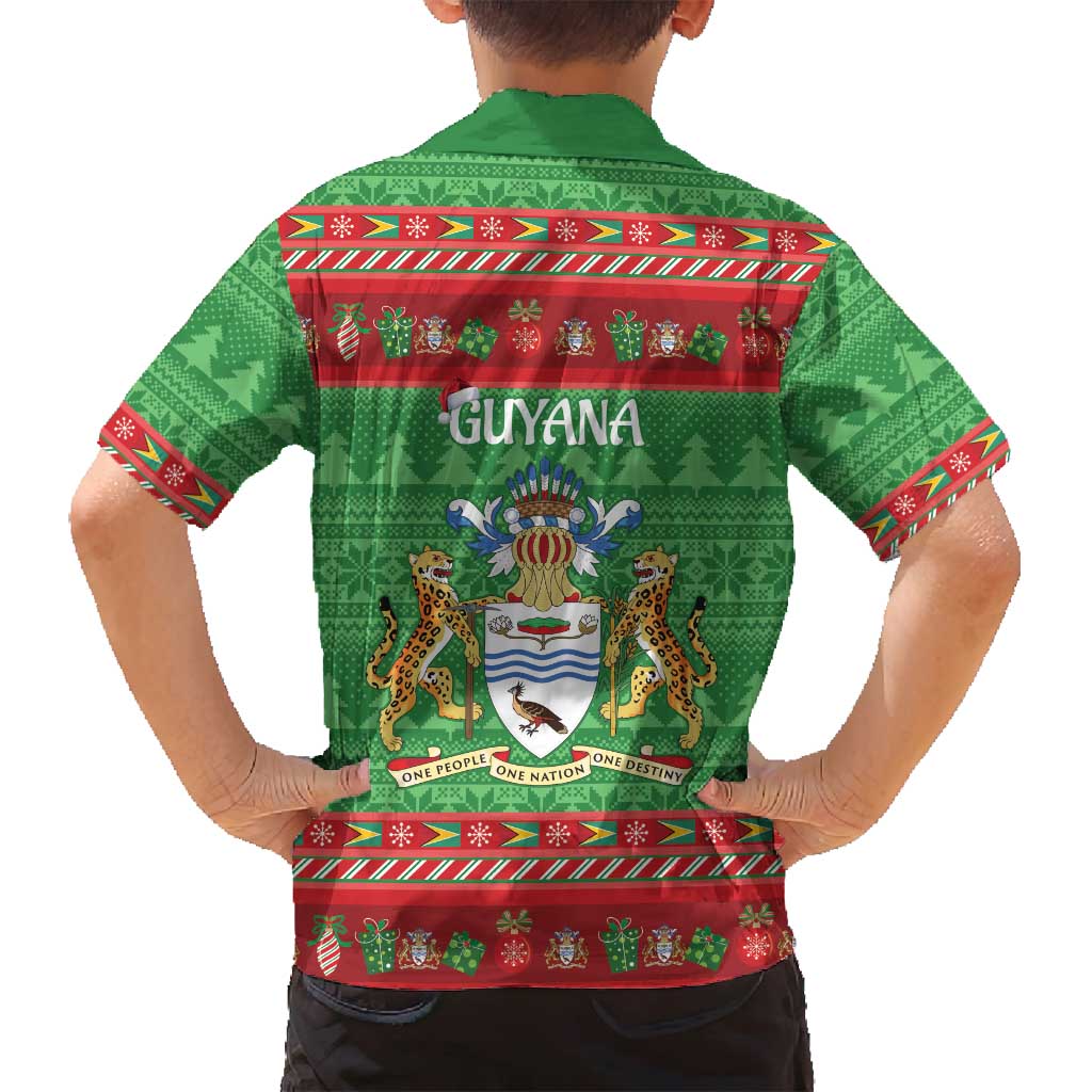 Guyana Christmas Family Matching Tank Maxi Dress and Hawaiian Shirt Santa With Macaw Parrot Merry Xmas - Wonder Print Shop